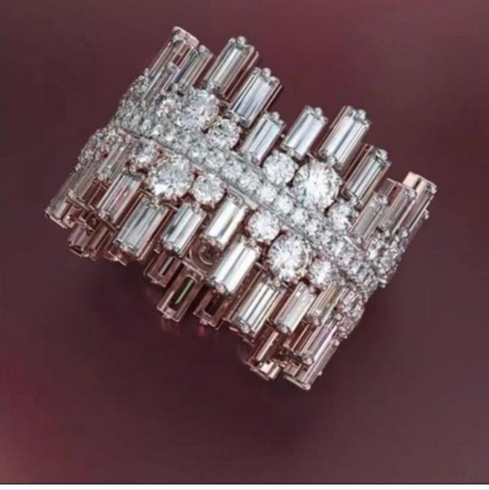 SQUARE Stones sterling silver plated diamond ring